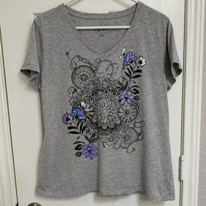 Ladies Style & Co Sport Embellished Tee